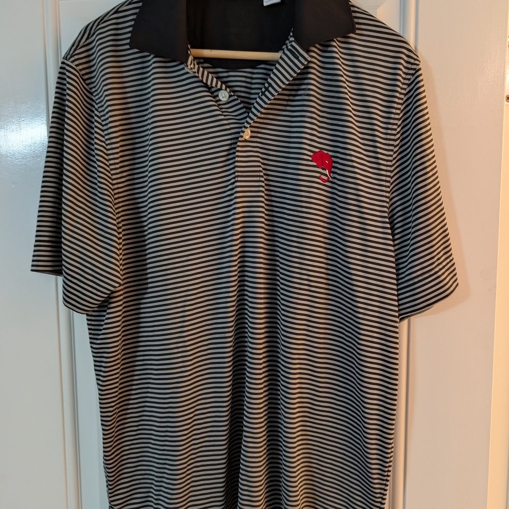 University of Alabama Classic Black and White Striped Polo Shirt
